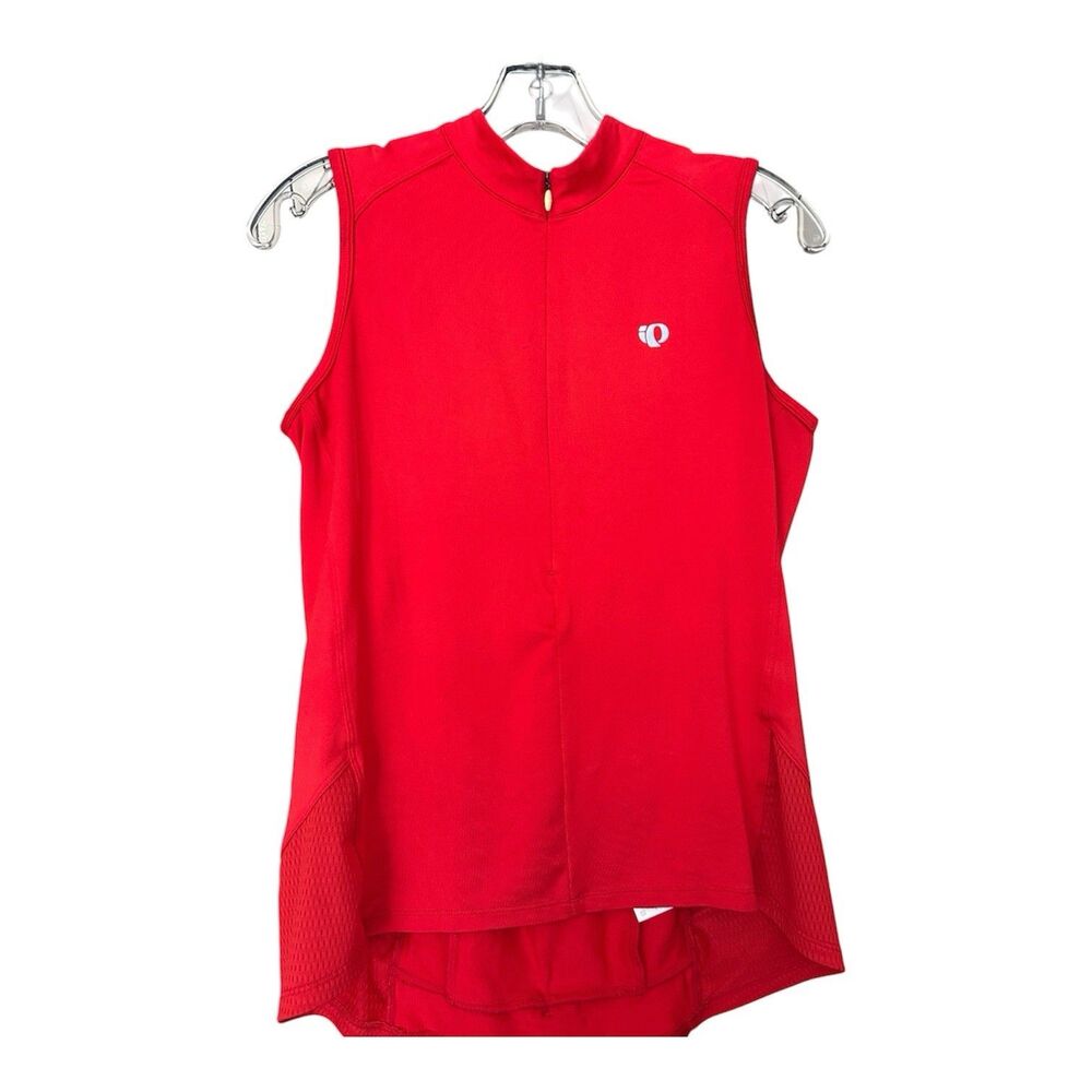 Pearl Izumi Elite M Red Sleeveless Cycling Jersey Stretch 1/4 Zip Athletic Outdo